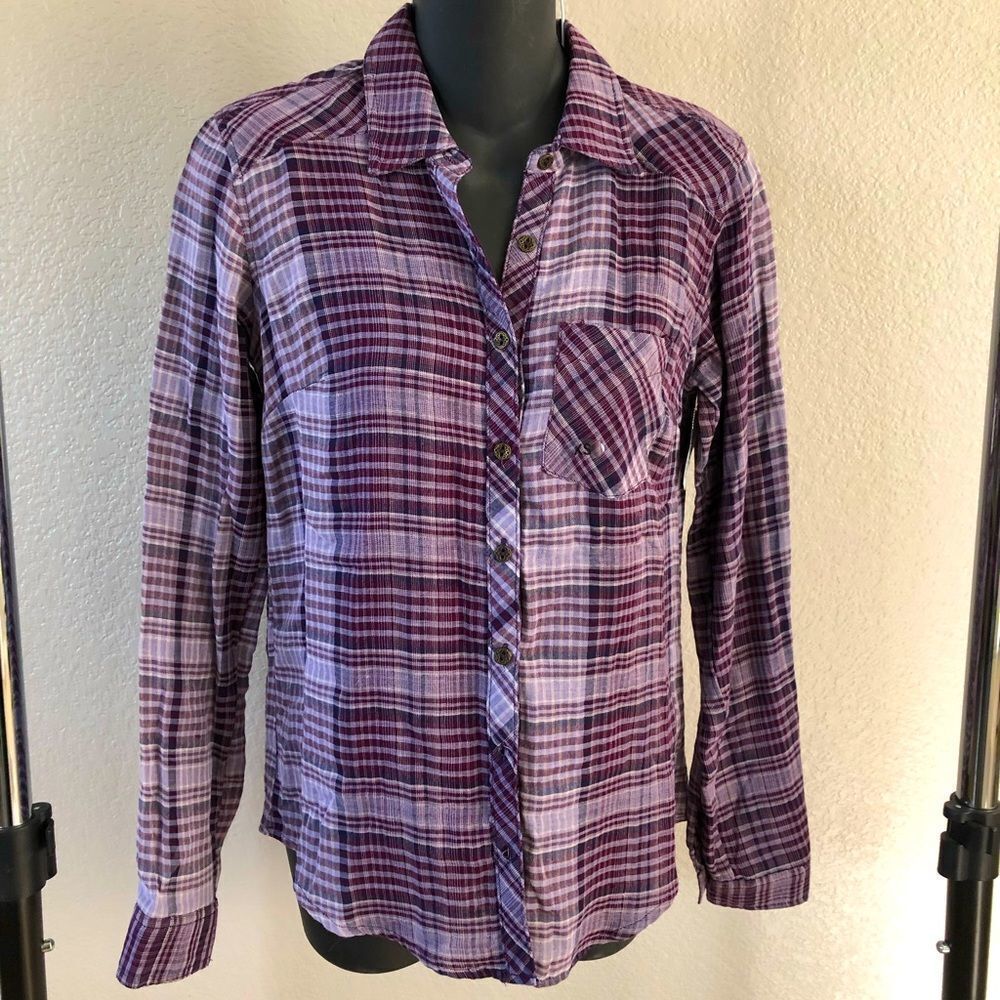 NWT Maurice’s Purple Plaid Lightweight Shirt XS
